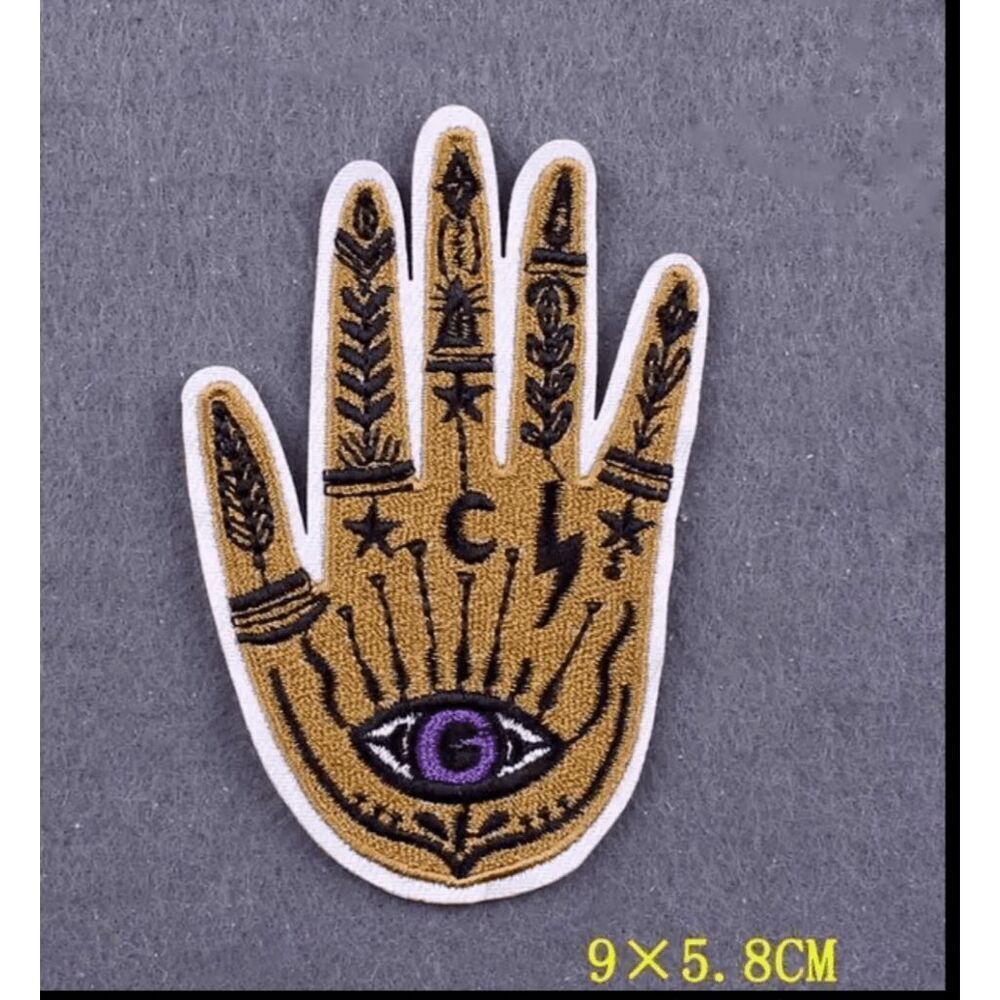 NWOT Gold Tarot Hand Iron On Applique Patch - 3.5" x 2.25"
